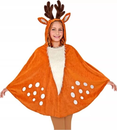 Rénszarvas, kapucnis poncsó jelmez, egy méret