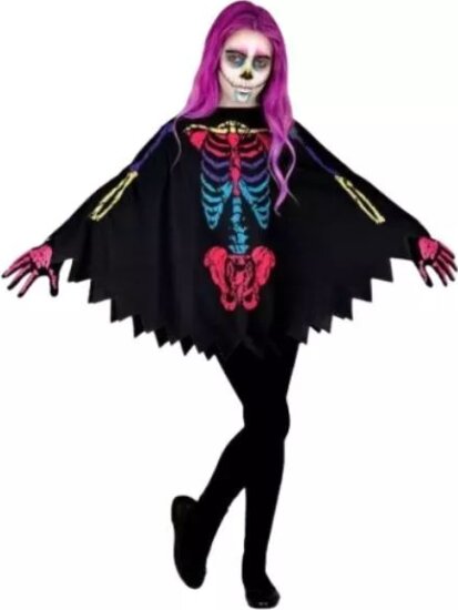 Színes csontváz köpeny, gyerek méret