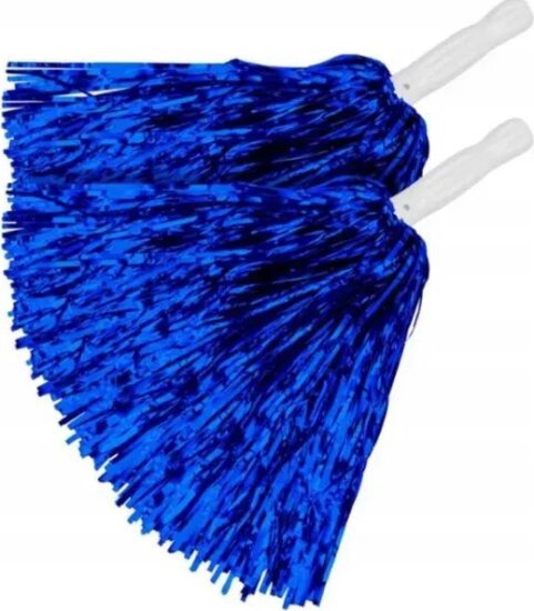 Metálkék pom-pom, 2 darabos