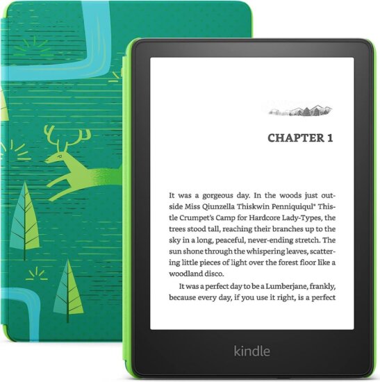 Amazon Kindle Paperwhite Kids (2021) 6,8" E-book olvasó, 16GB, Jewel Forest (Reklám mentes)