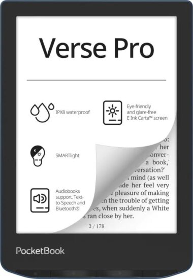 PocketBook 634 Verse Pro 6" E-book olvasó, 16GB, Azure