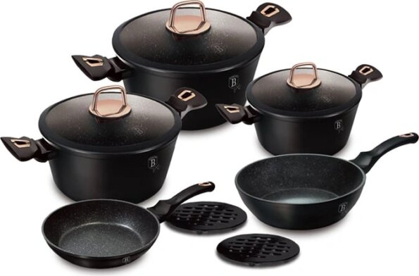 Berlinger Haus Black Rose Collection BH/8168 edénykészlet, 10 részes Berlinger Haus Black Rose Collection BH/8168 edénykészlet, 10 részes