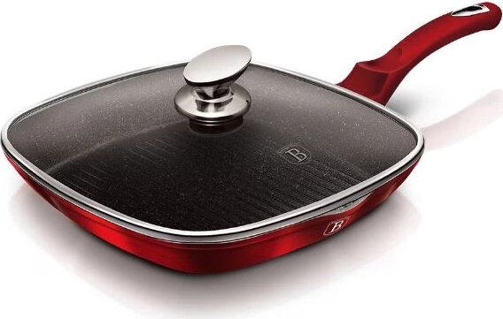 Berlinger Haus BH/1613 Burgundy Metallic Line grill serpenyő fedővel, 28cm