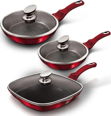 Berlinger Haus BH/6189 Burgundy Metallic Line serpenyő szett, 6 részes