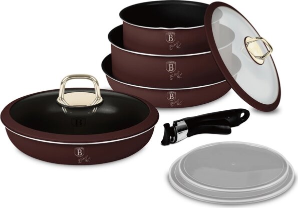 Berlinger Haus BH/8254 Leonardo Collection serpenyő szett levehető nyéllel, 9 részes