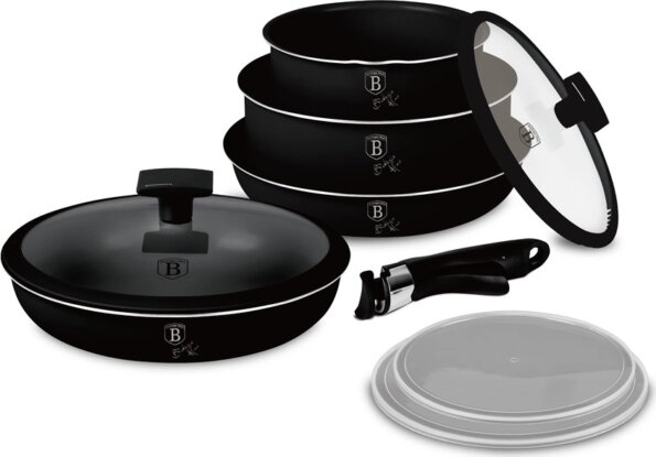 Berlinger Haus BH/8257 Matte Black Collection serpenyő szett levehető nyéllel, 9 részes Berlinger Haus BH/8257 Matte Black Collection serpenyő szett levehető nyéllel, 9 részes