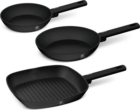 Berlinger Haus BH/8196 Matte Black Collection serpenyő szett, 3 részes