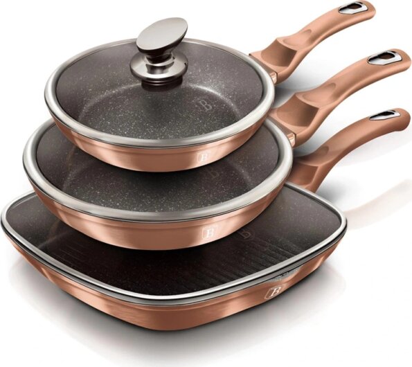 Berlinger Haus BH/6195 Rose Gold Metallic Line serpenyő szett, 3 részes