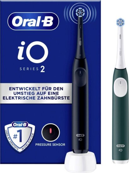 Oral-B iO Series 2 Night Black-Forest Green dupla elektromos fogkefe, Fekete-Zöld Oral-B iO Series 2 Night Black-Forest Green dupla elektromos fogkefe, Fekete-Zöld