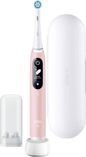 Oral-B iO Series 6 Pink Sand elektromos fogkefe, Rózsaszín-Fehér