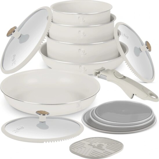 Berlinger Haus BH/8420 Sahara Nordic Collection serpenyő szett levehető nyéllel, 13 részes