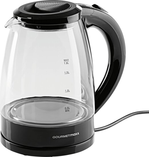 GourmetMaxx üveg vízforraló, 1,8 l