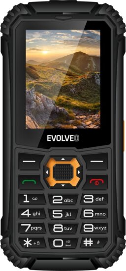 Evolveo StrongPhone Q1 DualSIM strapabíró nyomógombos mobiltelefon, Fekete-Narancs