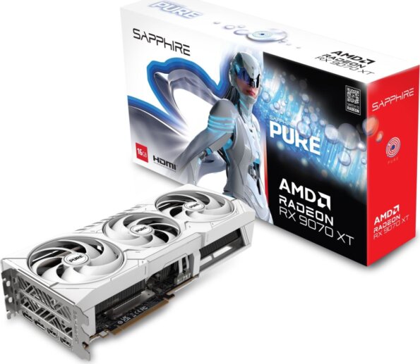 Sapphire Radeon RX 9070 XT Pure White 16GB GDDR6 OC Sapphire Radeon RX 9070 XT Pure White 16GB GDDR6 OC