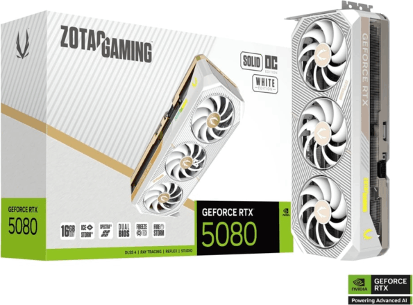 Zotac GeForce RTX 5080 Solid White 16GB GDDR7 OC Zotac GeForce RTX 5080 Solid White 16GB GDDR7 OC