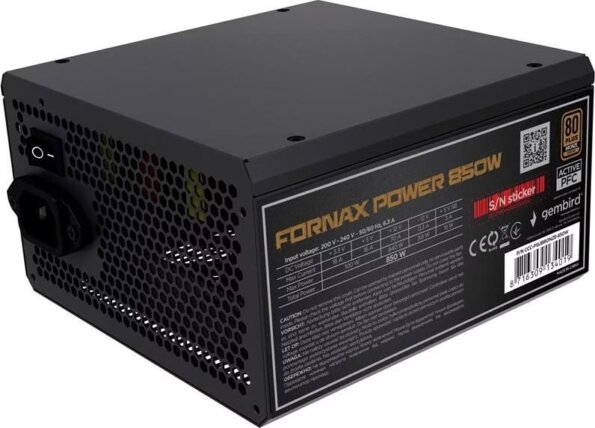 Gembird Fornax Power (850W, 80Plus® Bronze, ATX) Gembird Fornax Power (850W, 80Plus® Bronze, ATX)