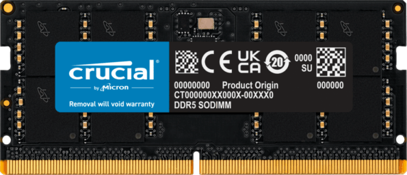 Crucial 32GB / 4800MHz (DDR5, SODIMM) Crucial 32GB / 4800MHz (DDR5, SODIMM)