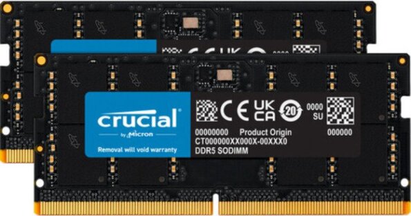 Crucial 64GB / 5600MHz (DDR5, Kit 2x32GB, SODIMM) Crucial 64GB / 5600MHz (DDR5, Kit 2x32GB, SODIMM)