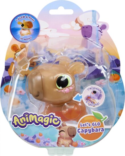 Let's Glo Capybara, világító vízipajtás, barna Let's Glo Capybara, világító vízipajtás, barna