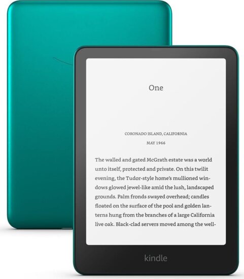 Amazon Kindle Paperwhite (2024) 7" E-book olvasó, 32GB, Metallic Jade (Reklám mentes)