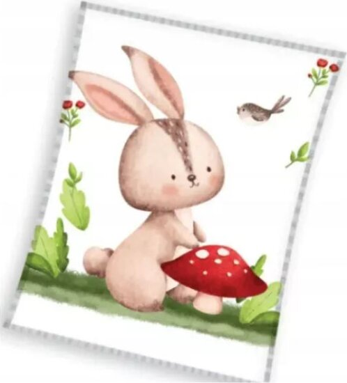 Nyuszi mintás pléd, 110 x 140 cm