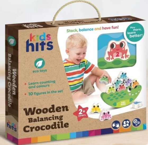 Fa egyensúlyozó krokodil készségfejlesztő játék