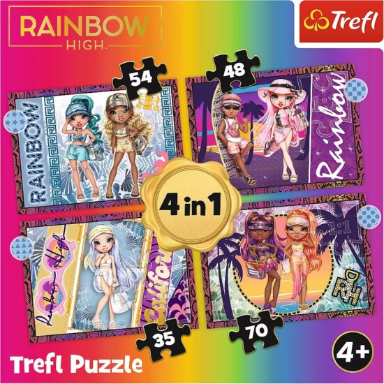 Trefl, Rainbow High puzzle 4 az 1-ben, 35, 48, 54, 70 darabos