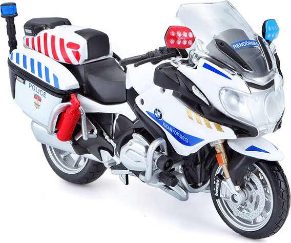 Bburago rendőrmotor, kék-fehér, 1:18 Bburago rendőrmotor, kék-fehér, 1:18