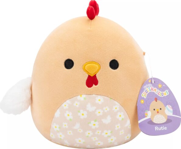 Squishmallows, Rutie a barna kakas virágos hassal, 20 cm Squishmallows, Rutie a barna kakas virágos hassal, 20 cm