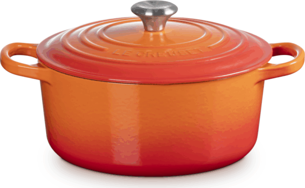 Le Creuset Signature kerek öntöttvas sütő-főzőedény, 22cm, 3,3 l, vulkán