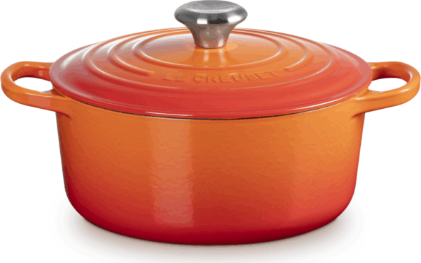 Le Creuset Signature kerek öntöttvas sütő-főzőedény, 24cm, 4,2 l, vulkán