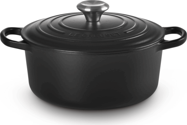 Le Creuset Signature kerek öntöttvas sütő-főzőedény, 24cm, 4,2 l, fekete