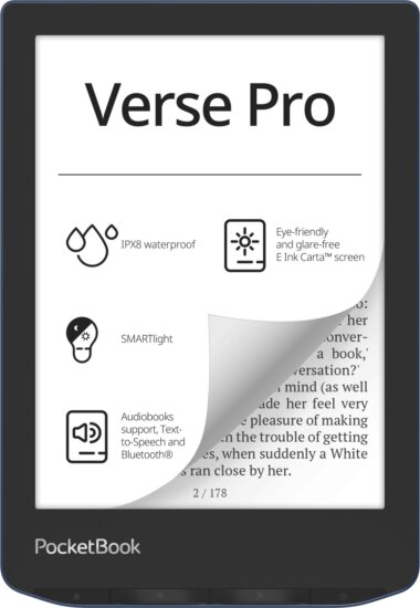 PocketBook Verse Pro 6" E-book olvasó, 16GB, Azure