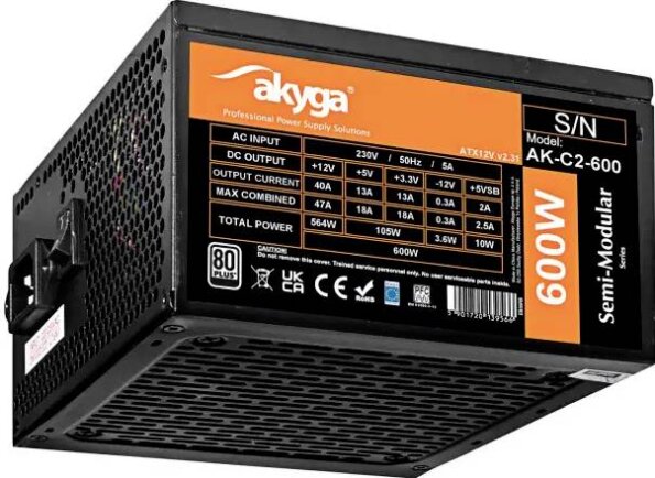 Akyga Classic C2 (600W, 80Plus®, ATX)