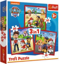 Trefl, Mancs őrjárat 3 az 1-ben puzzle, Boldog kutyik, 20, 36, 50 darabos