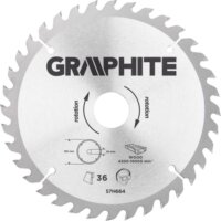 Graphite 57H664 körfűrészlap, 185mm, Z36 Graphite 57H664 körfűrészlap, 185mm, Z36