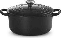 Le Creuset Signature kerek öntöttvas sütő-főzőedény, 22cm, 3,3 l, fekete