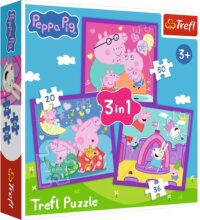 Trefl, Peppa malac mindennapjai 3 az 1-ben puzzle, 20, 36, 50 darabos