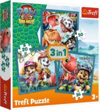 Trefl, Mancs őrjárat és a Dínó-sziget puzzle, 3 az 1-ben, 20, 36, 50 darabos