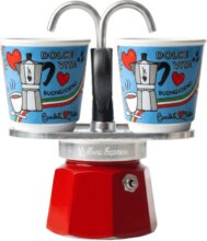 Bialetti Mini Express Ciao Italia Szett 7406 kotyogós kávéfőző, 2 személyes