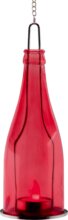 Home GB 23/YE dekorációs üveg, LED mécses, piros, 23 cm