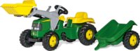 Rolly Kid John Deere pedálos markolós traktor utánfutóval