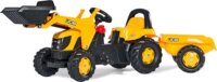 Rolly Kid JCB pedálos markolós traktor utánfutóval
