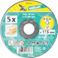 Wolfcraft 1620 hajlított fém vágókorong, 115mm, 5 db