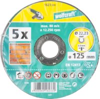 Wolfcraft 1623 hajlított vágókorong, 125mm, 5 db