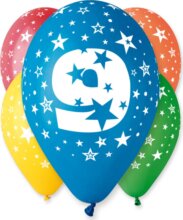 Színes számos lufi 5 darabos, 9