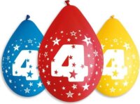 Színes,születésnapi számos lógó lufi csomag, 30 cm, 4