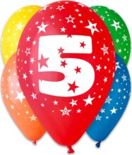 Színes számos lufi 5 darabos, 5