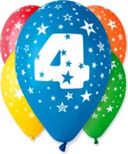 Színes számos lufi 5 darabos, 4