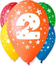 Színes számos lufi 5 darabos, 2